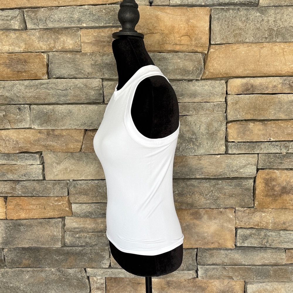 NWT - ATHLETA - White Ribbed RENEW Racerback Tank - Picture 2 of 8